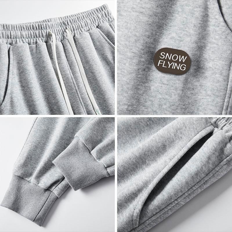 精选棉男士卫裤秋冬季潮流百搭加绒加厚运动裤子束脚休闲裤