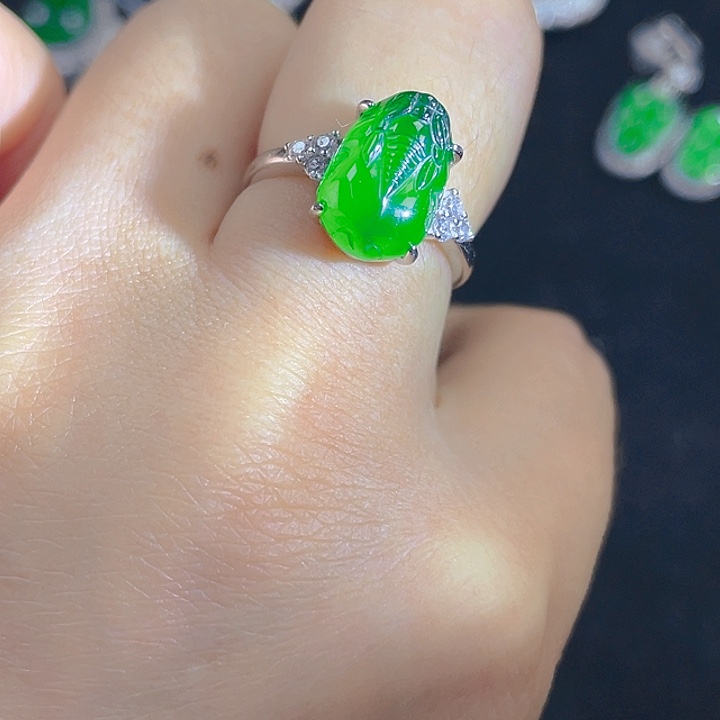 翡翠银S925镶嵌吊坠(不含链)