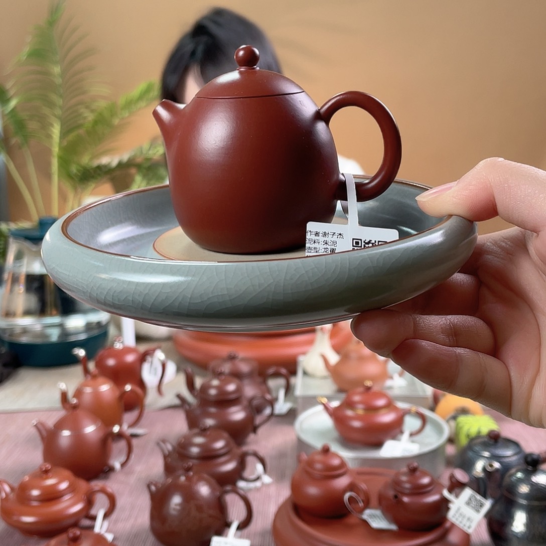 潮州手拉壶谢子杰朱泥龙蛋85c c