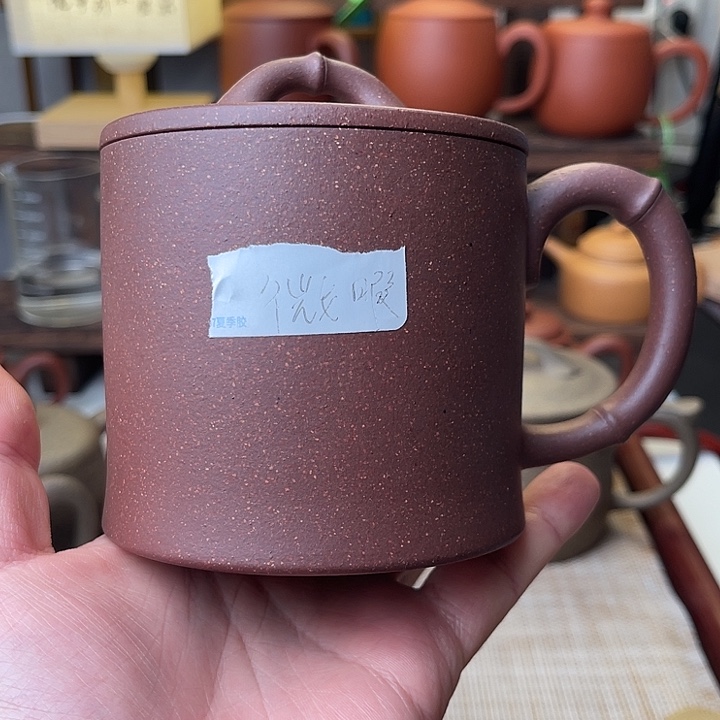 东***海紫砂茶杯微瑕底潮青竹节