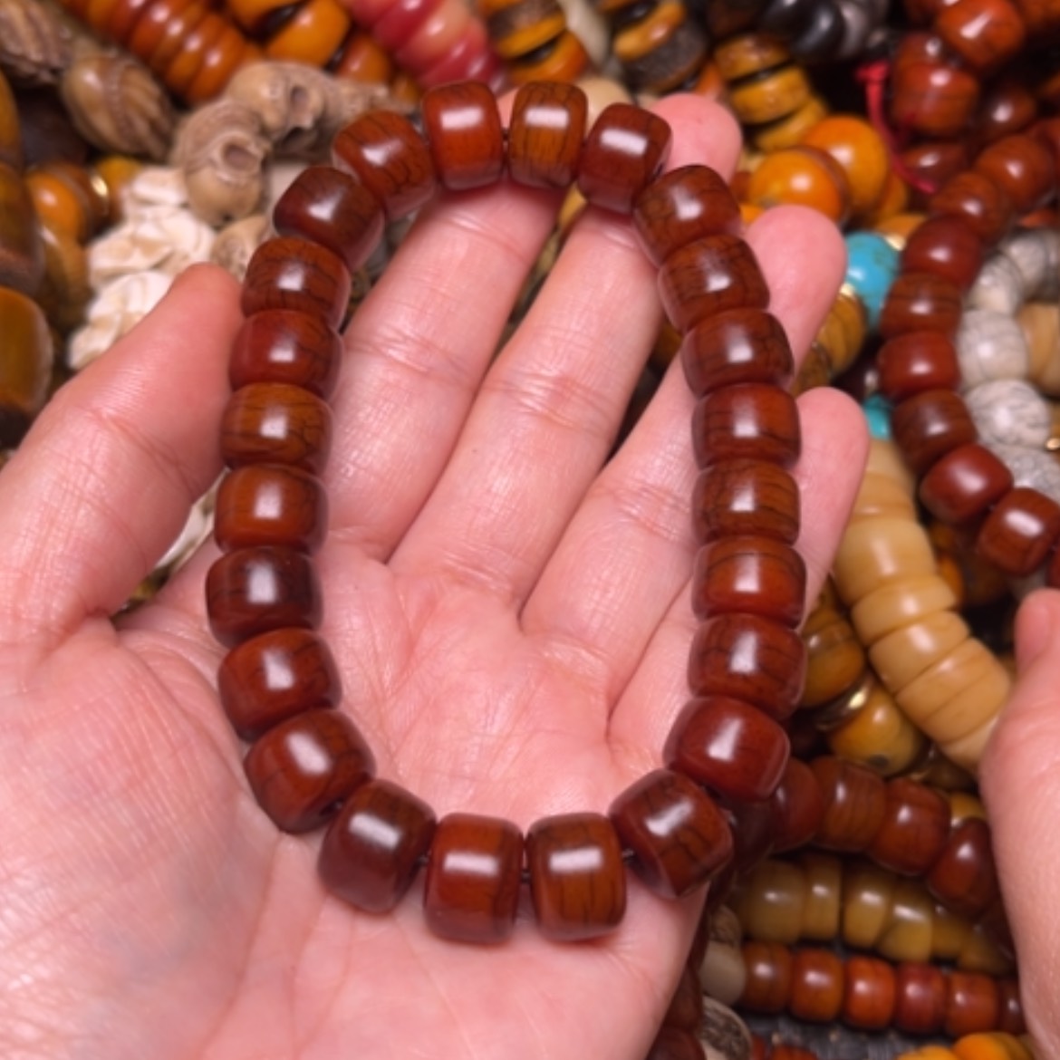 【闪购商品】牛骨手串/手链牛骨红油性12×9×24素