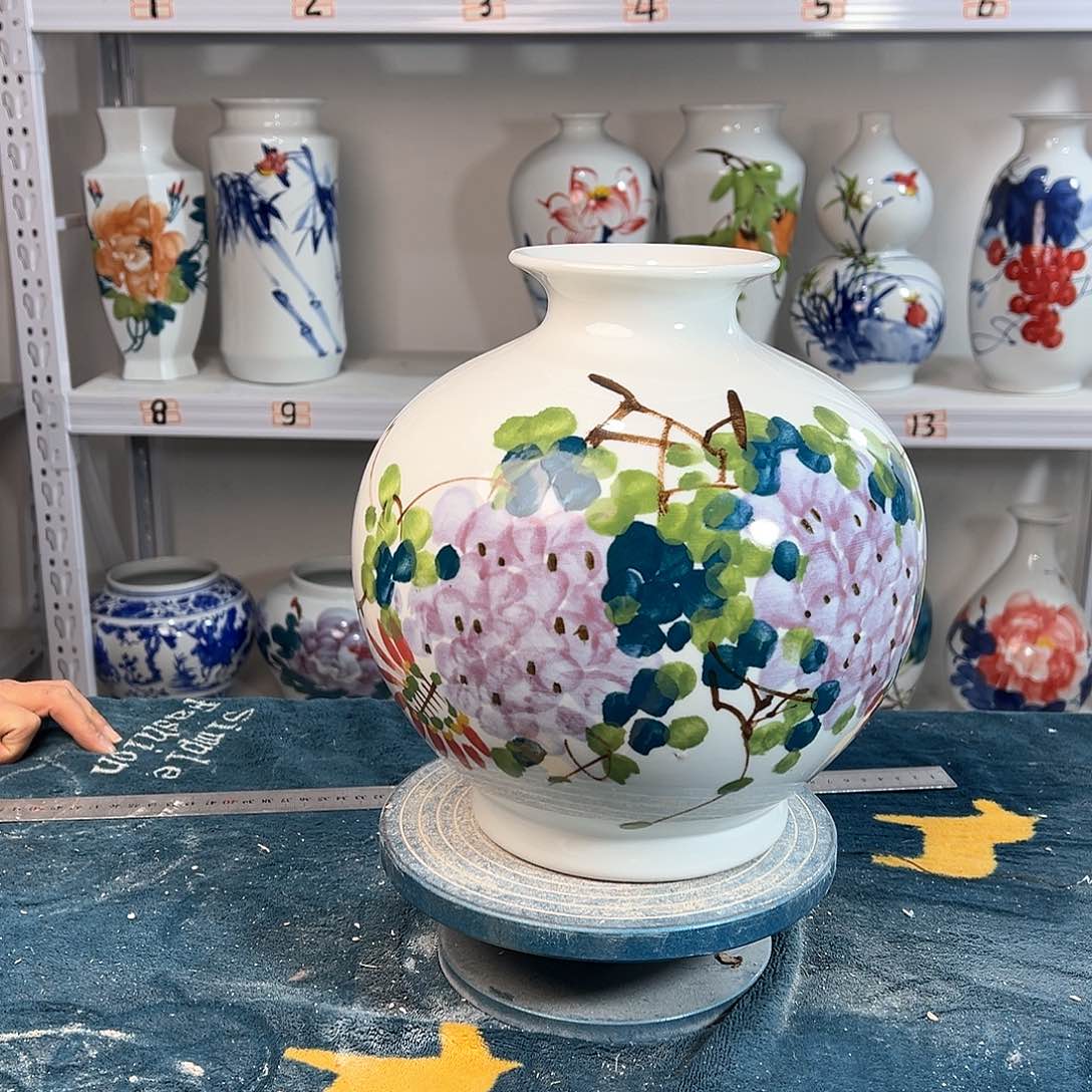 摆件景德镇陶瓷石紫藤