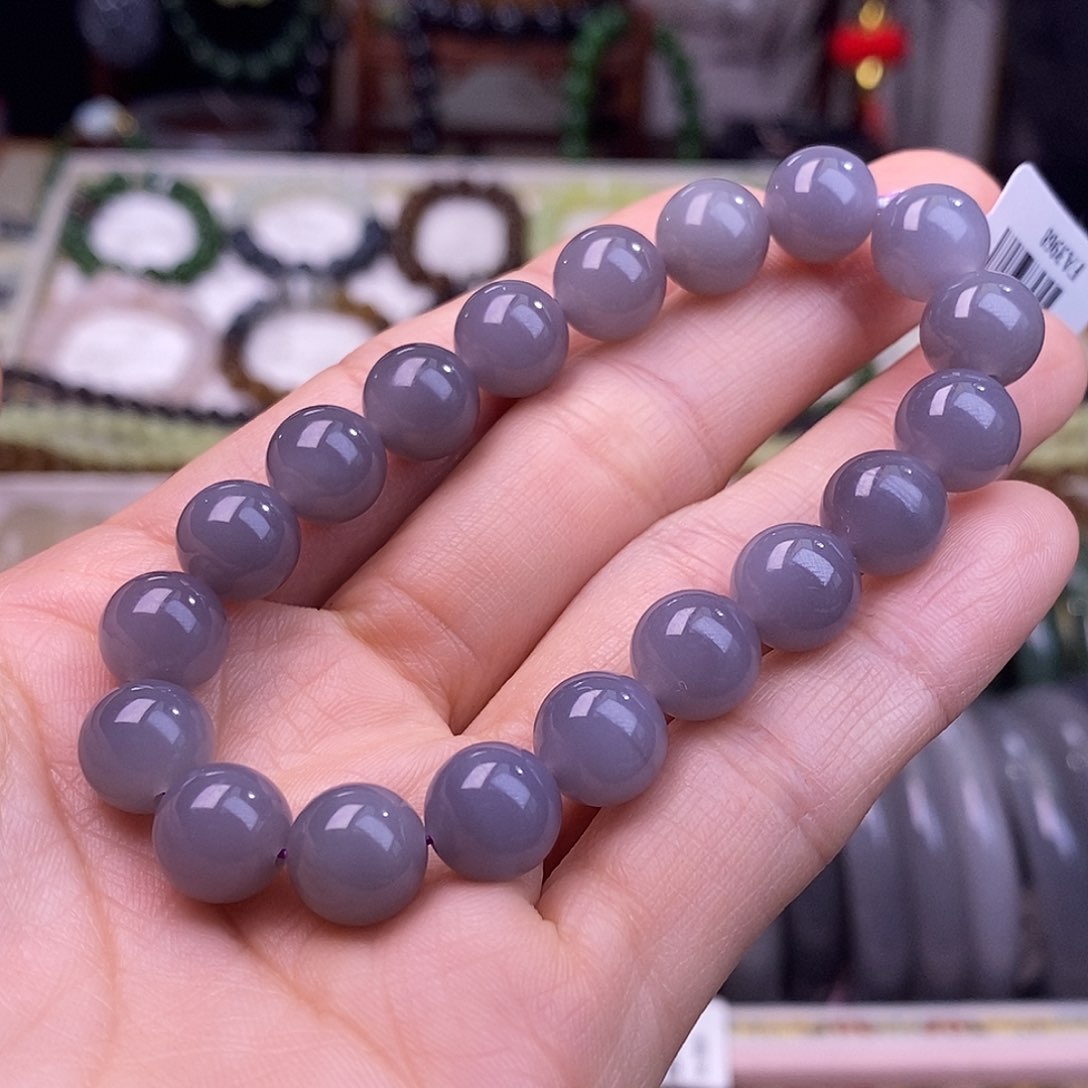 颈饰未镶嵌和田玉烟紫10mm手串