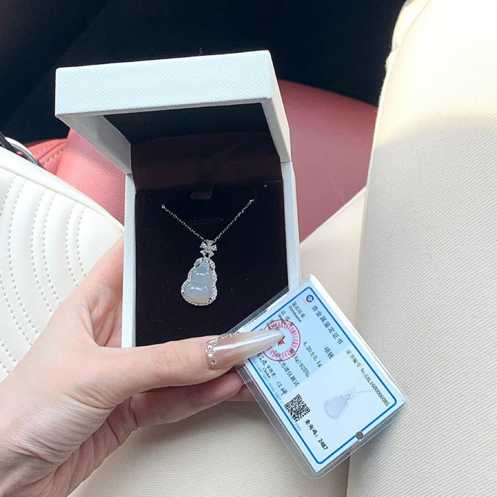 通体  999银款 28506爆闪冰透葫芦项链