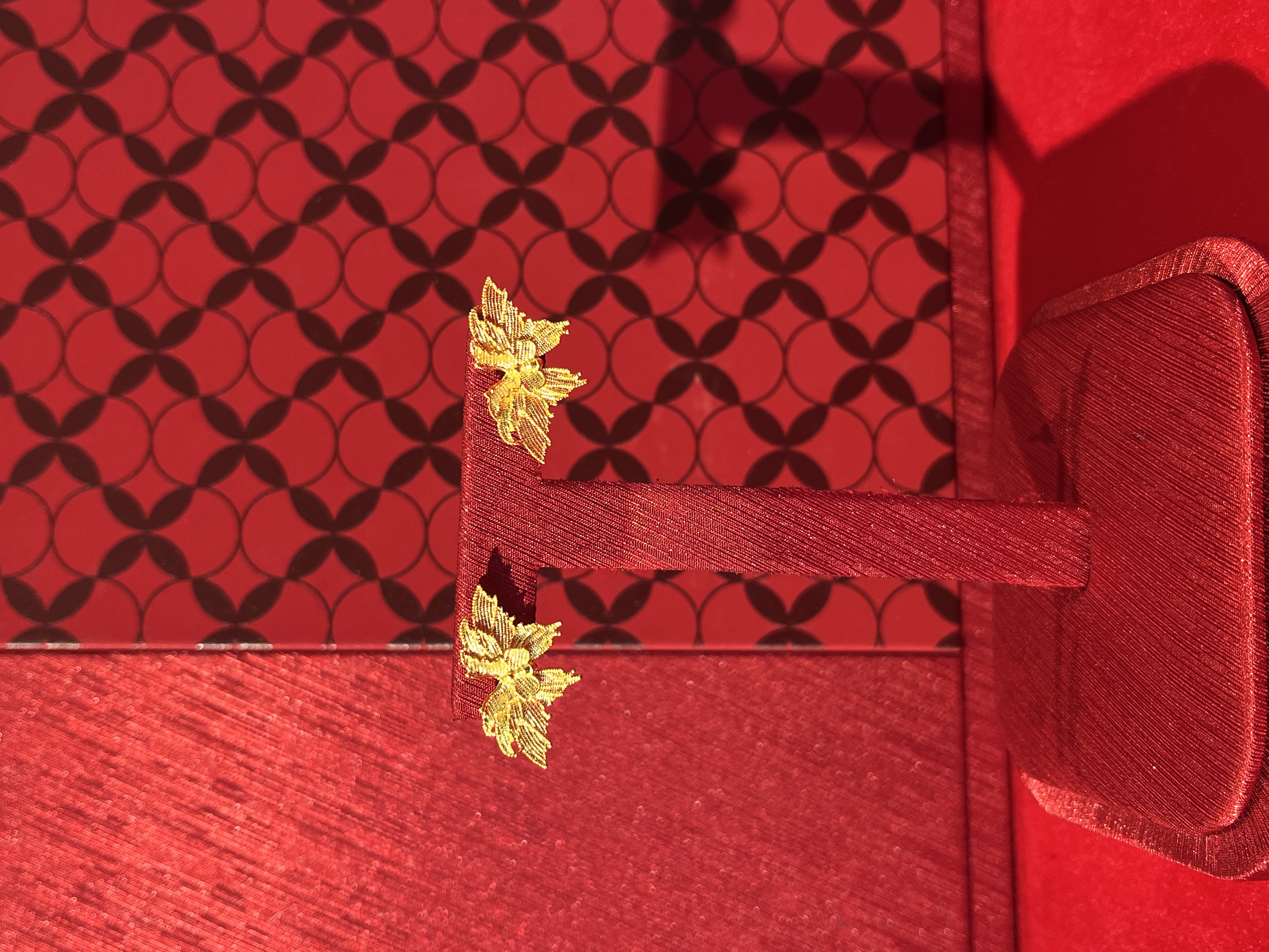 0043鳳喆錾刻工艺设计师款蝴蝶耳钉足金999