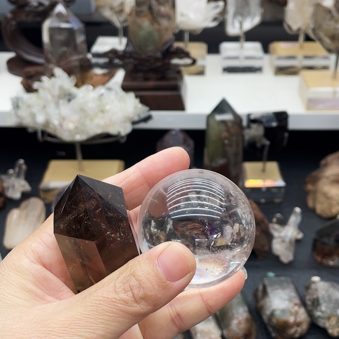 石材白水晶球茶水晶