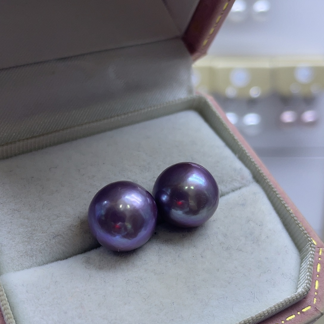 耳饰银S925镶嵌淡水珍珠