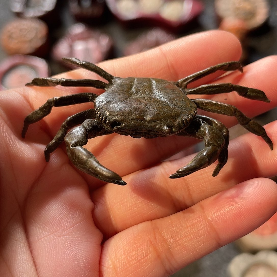 瓷片陶瓷摆件铜虫