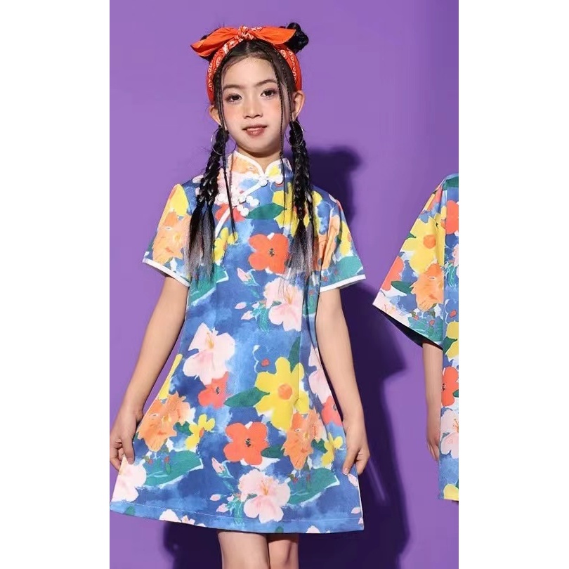 女童2025夏季新款国风新中式时尚潮流旗袍裙B0478