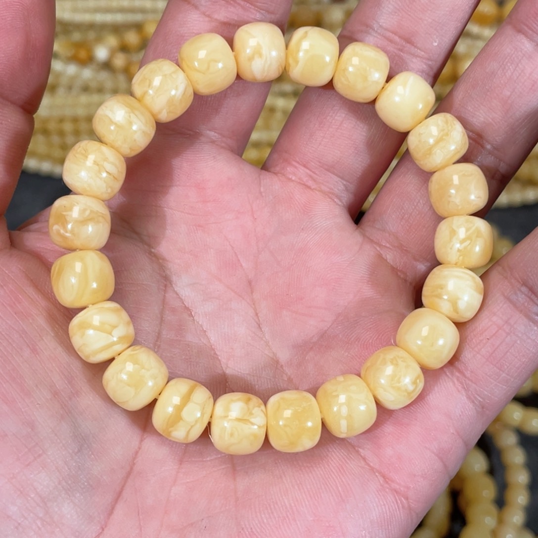 蜜蜡裸石未镶嵌蜜蜡手串10mm