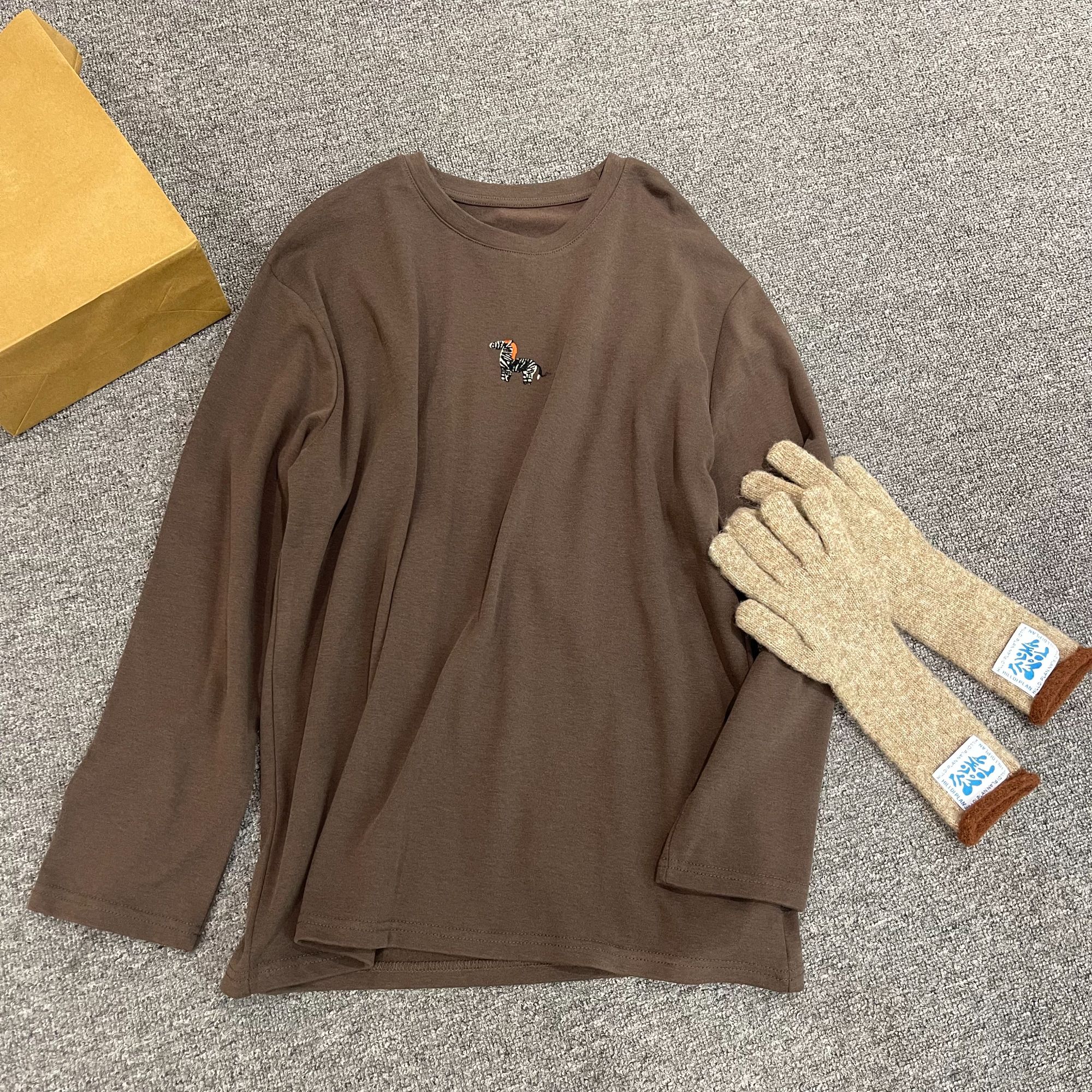 FUJIA STYLE新款时尚百搭简约气质休闲小斑马刺绣T恤T12256