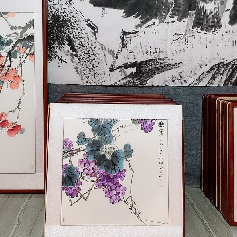 【闪购商品】国画书画作品带框65×65厘米