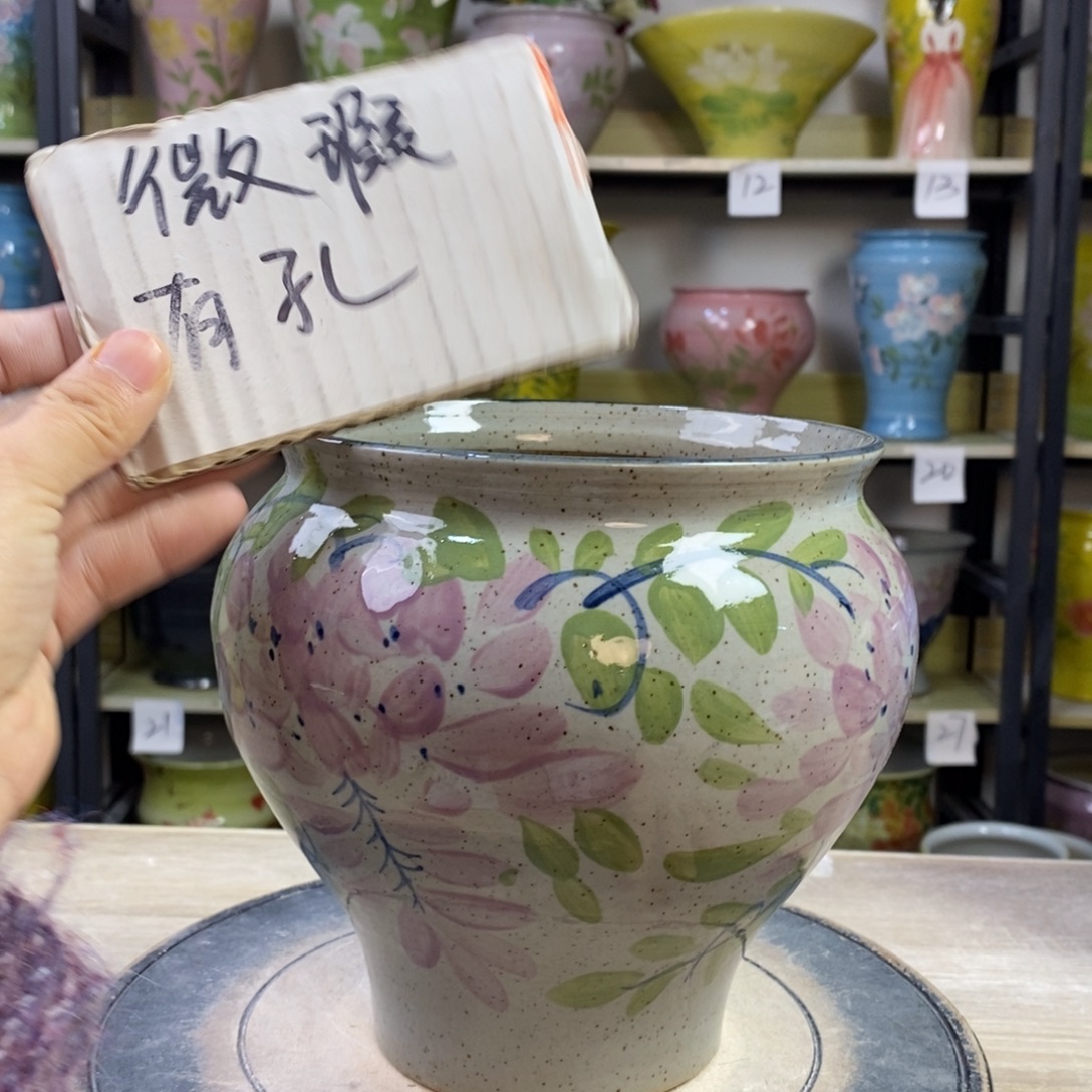 景德镇手工手绘陶瓷花盆