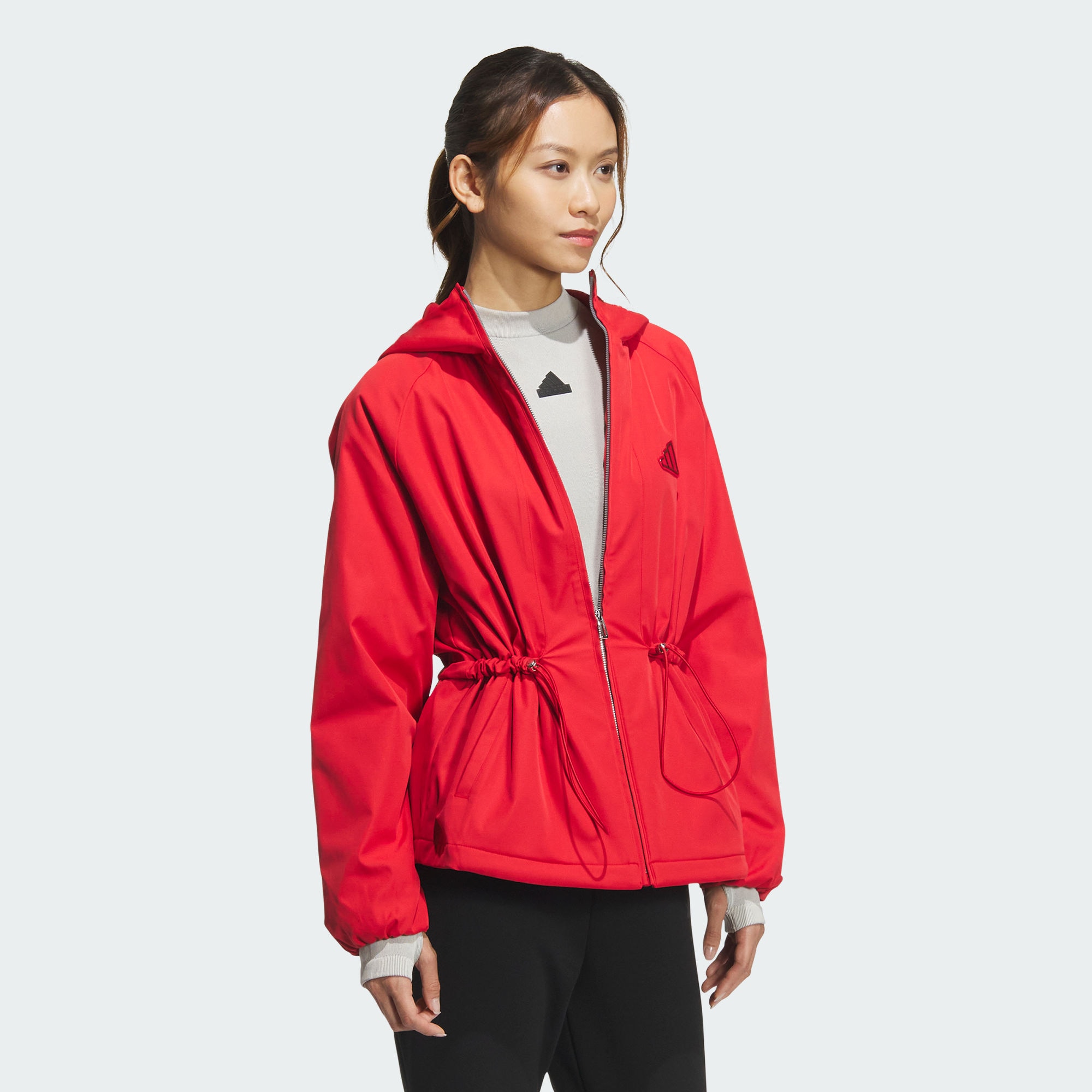 Adidas阿迪达斯【官方正品】女子拒水防泼收腰连帽夹克外套JZ1588