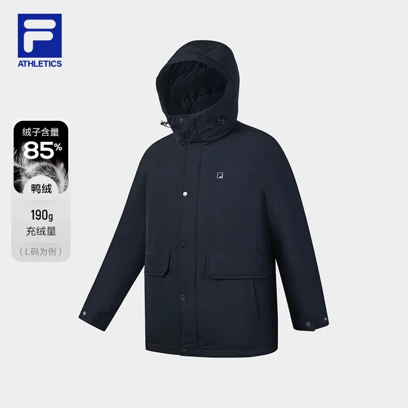 Fila/斐乐男士【190g充绒】85鸭绒宝蓝防风加厚款羽绒服A61M541901F