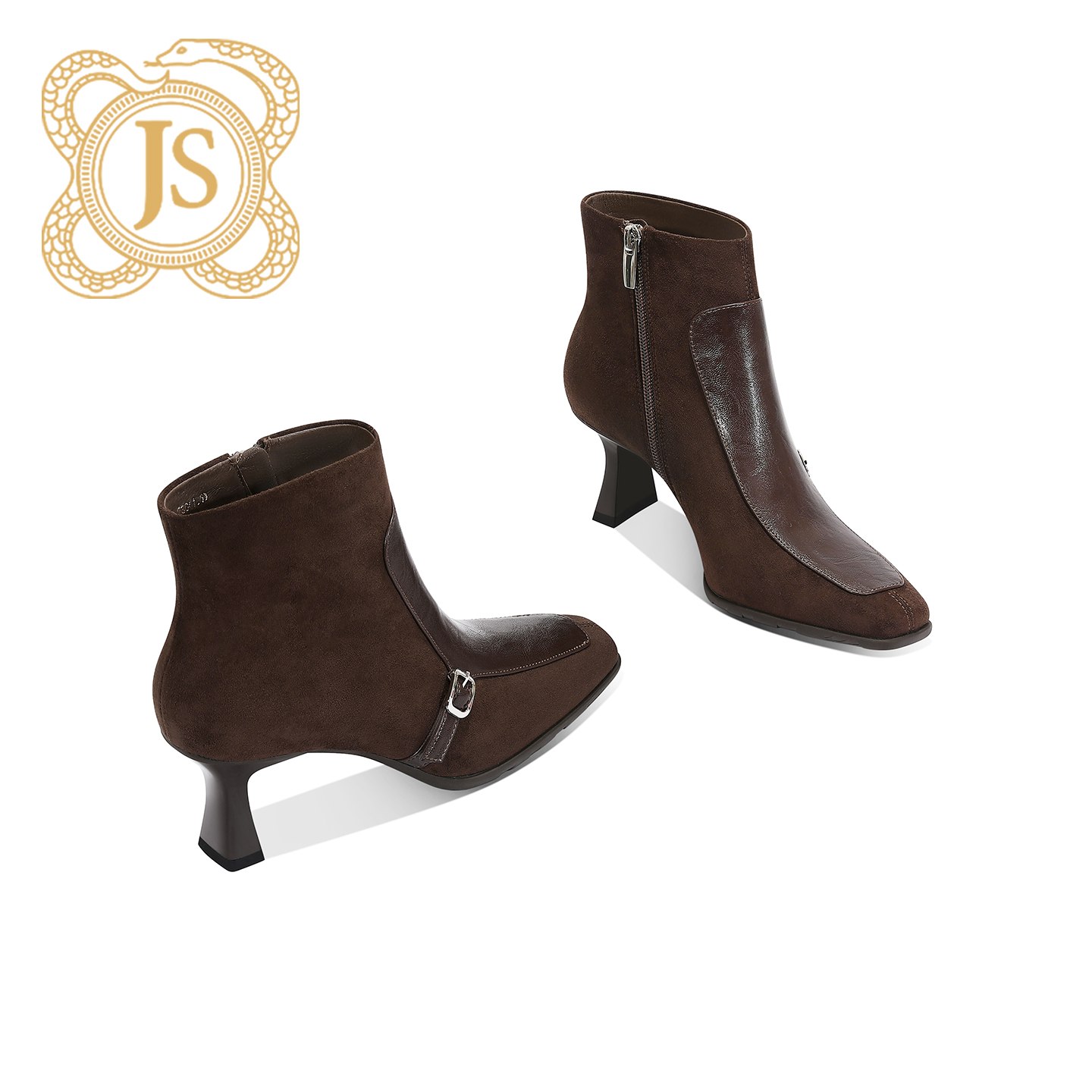 已开价，0100X8524粗跟加绒高跟尖头秋冬时尚欧美方头细跟时装靴