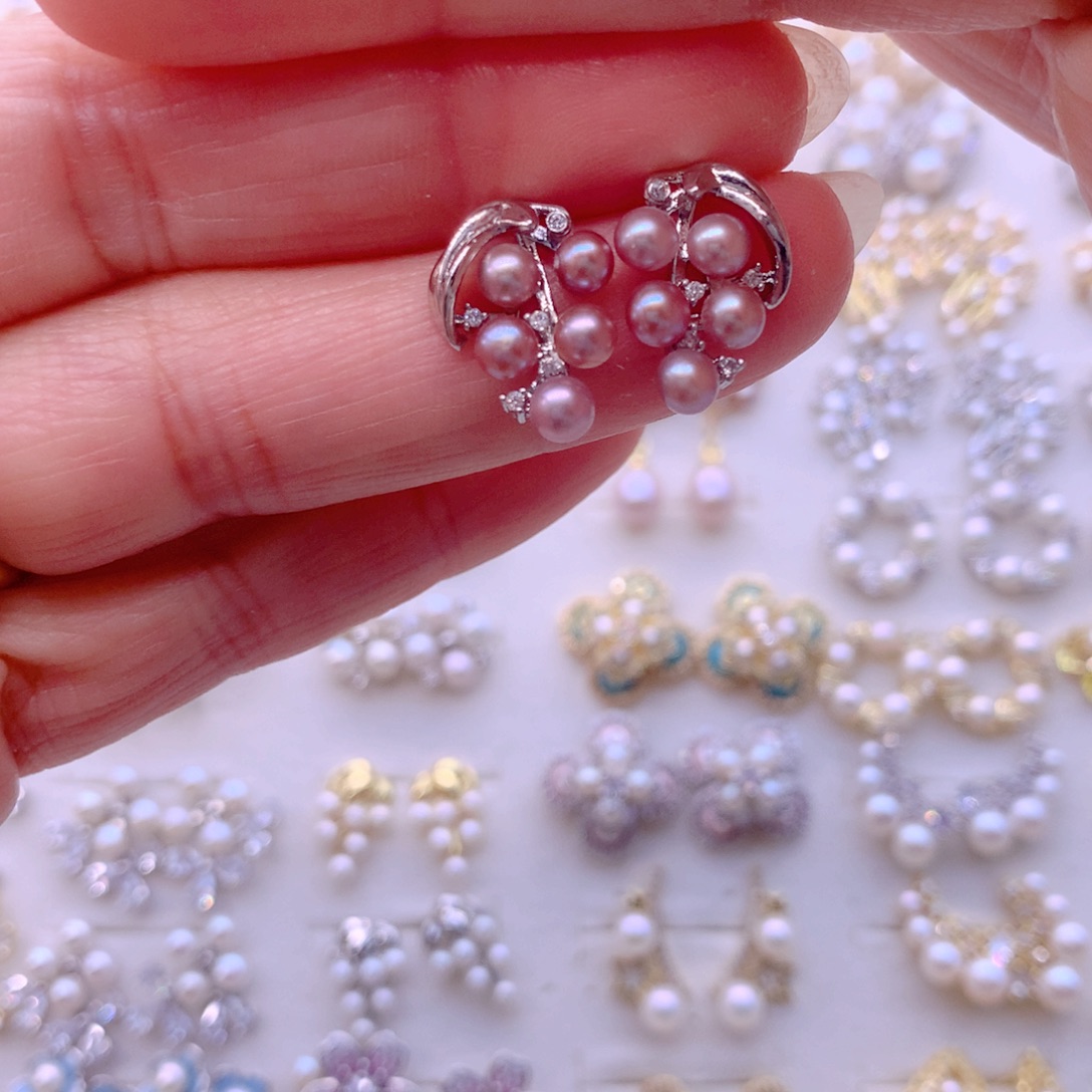 淡水珍珠耳饰合金