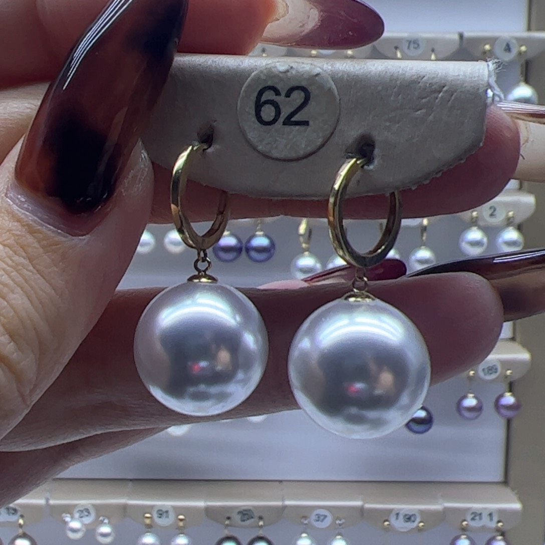 淡水珍珠耳饰18K金镶嵌