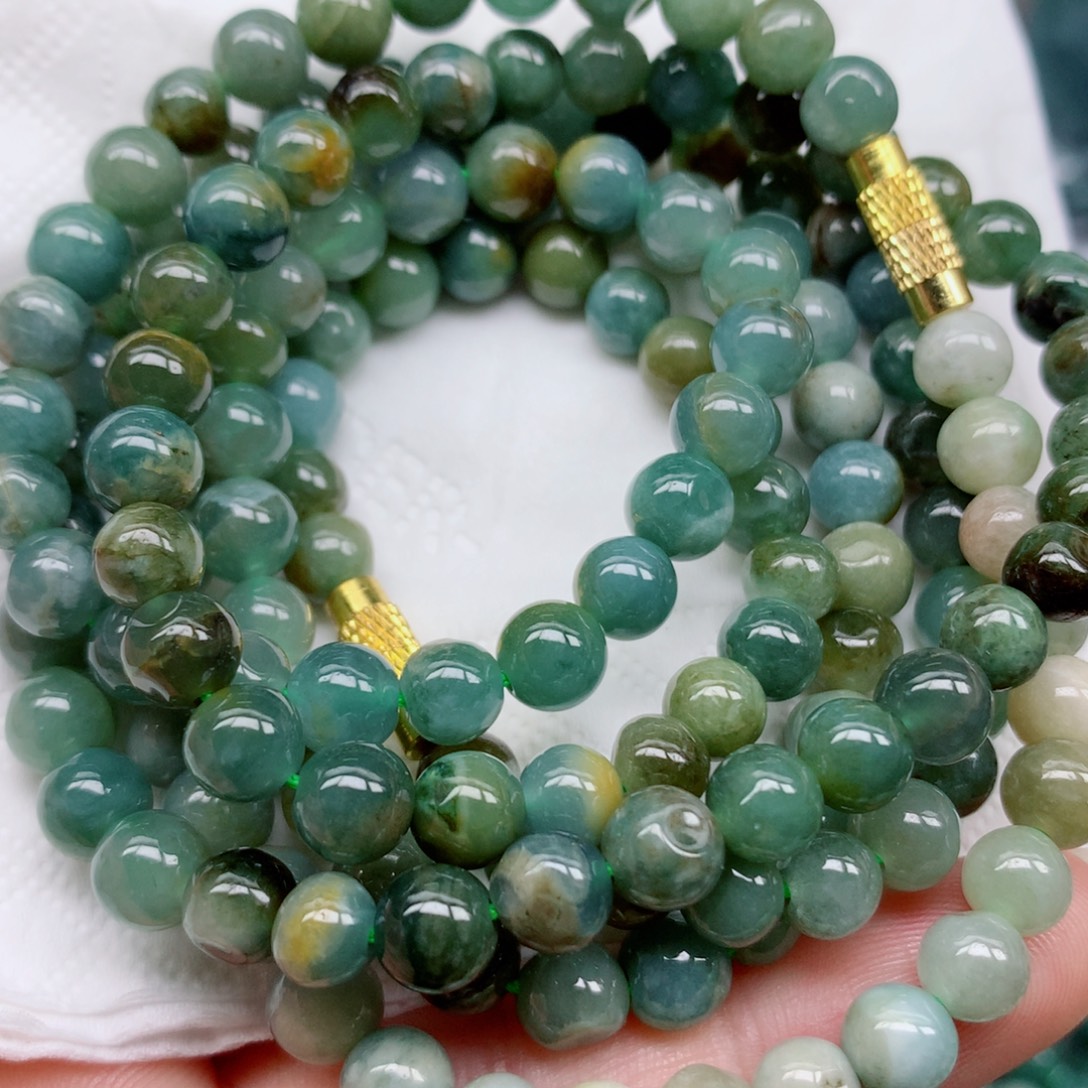 翡翠未镶嵌项链珠子批发