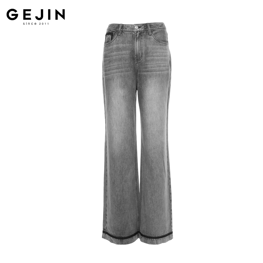 GEJIN/歌锦 2025新春高腰直筒时尚微喇修身牛仔裤912230105