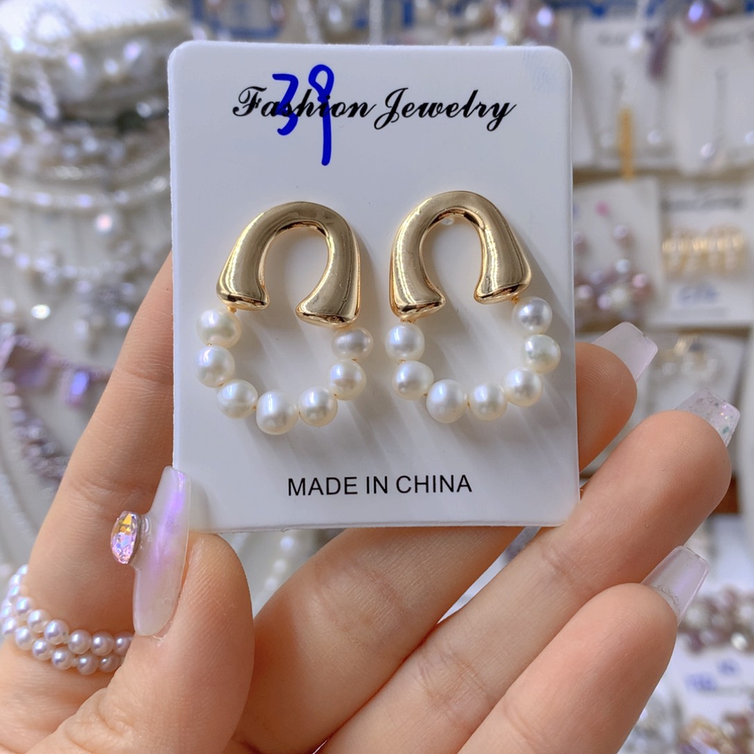 淡水珍珠耳饰银S925镶嵌