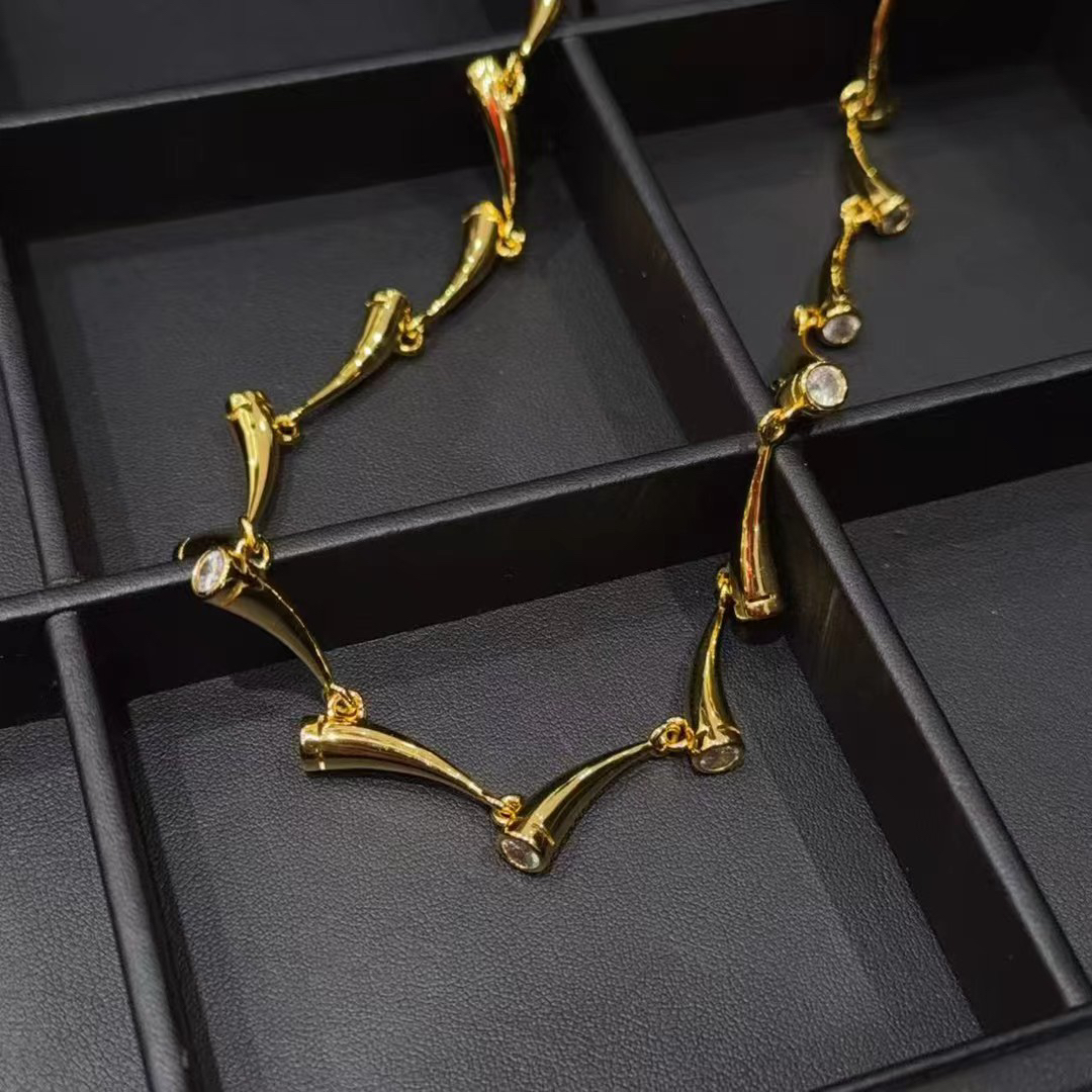 铜合金锆石项链 铜合金锆石小众设计轻奢时尚高级感项链