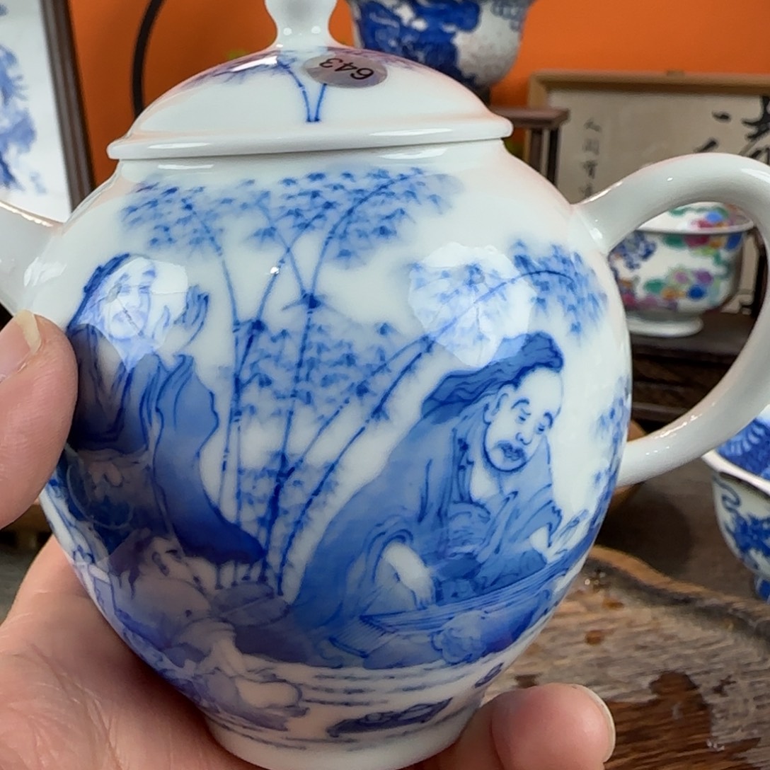 瓷片景德镇手绘青花茶器643