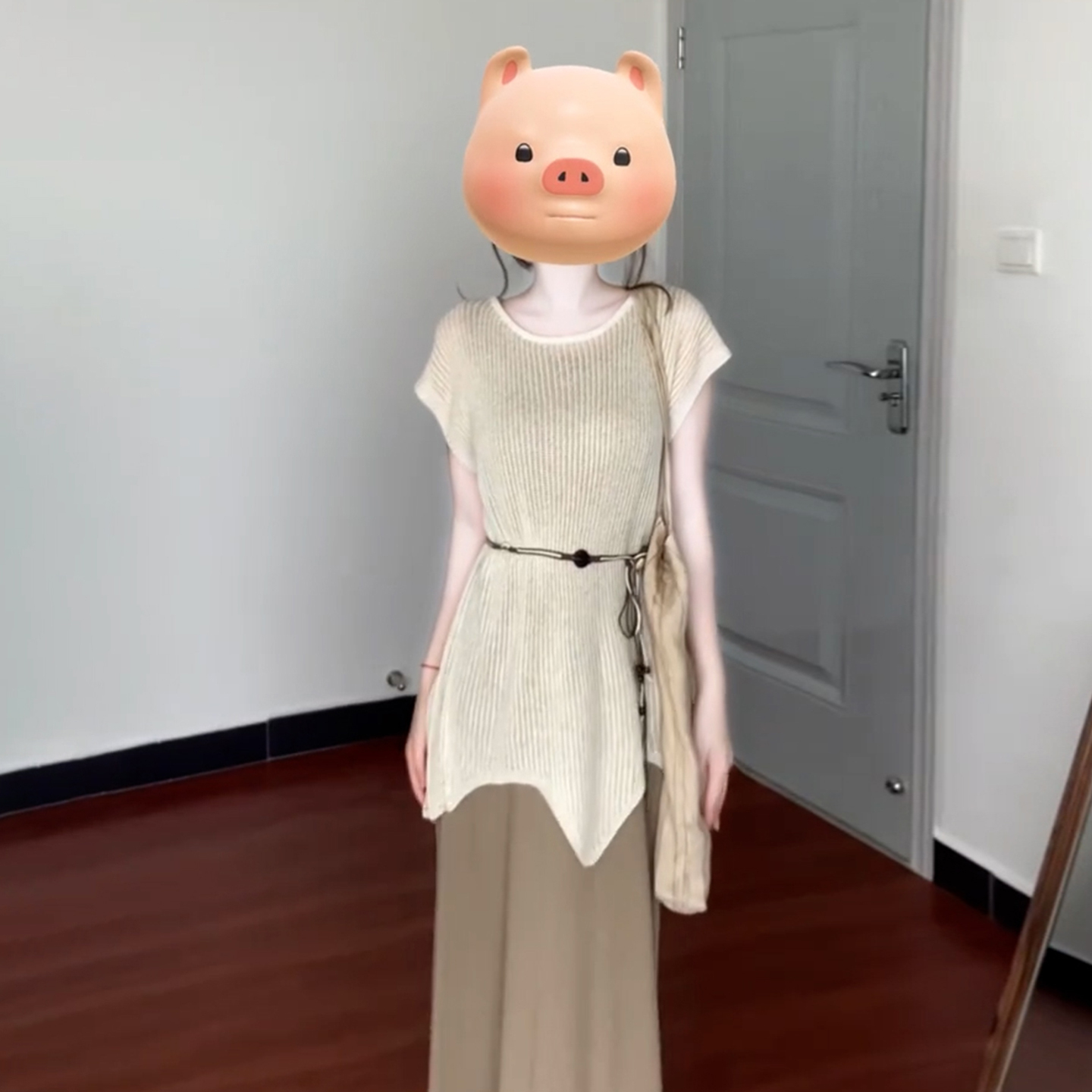【现货+运补】高级感套装镂空罩衫背心长裙两件套无袖连衣裙女夏季