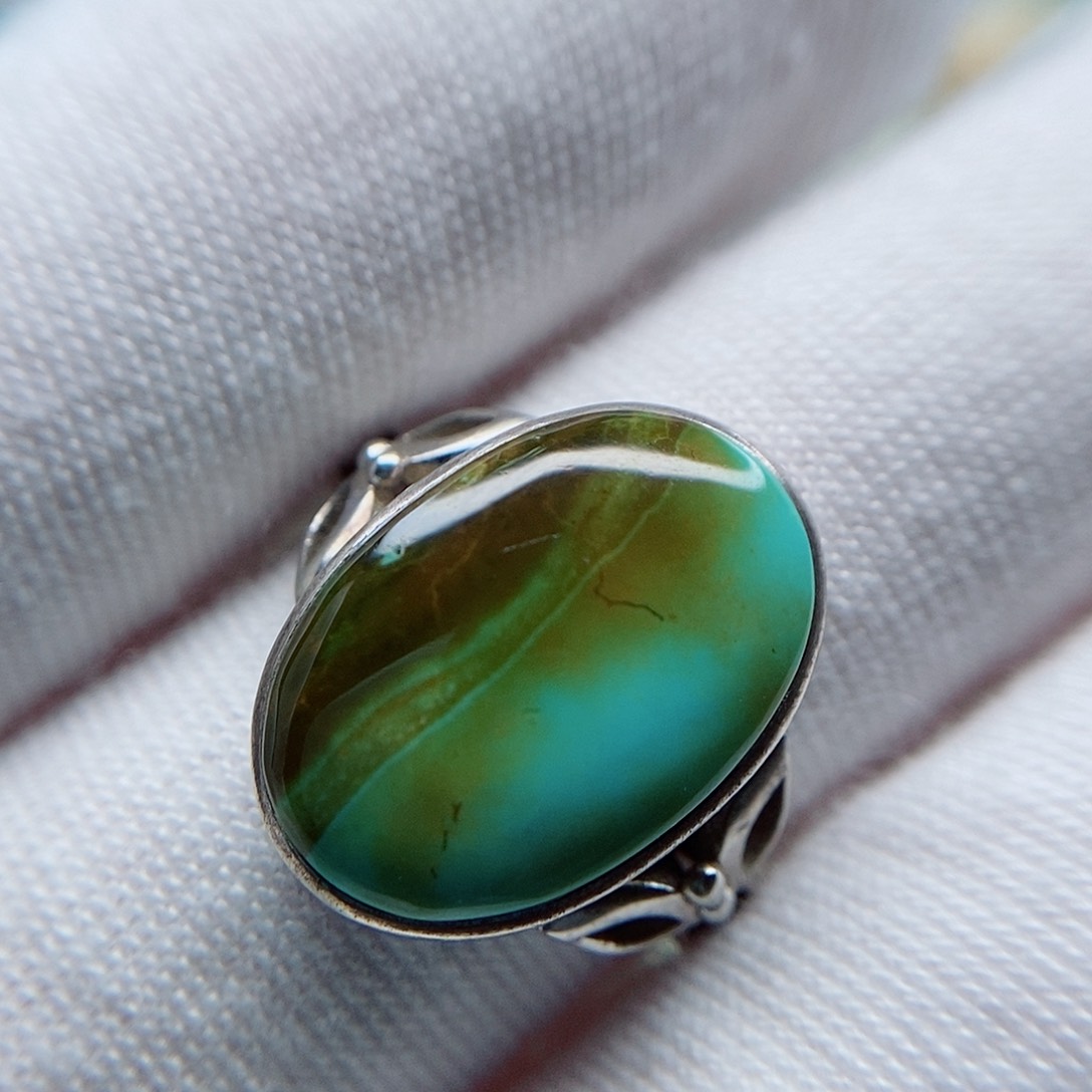 绿松石戒指银S925镶嵌