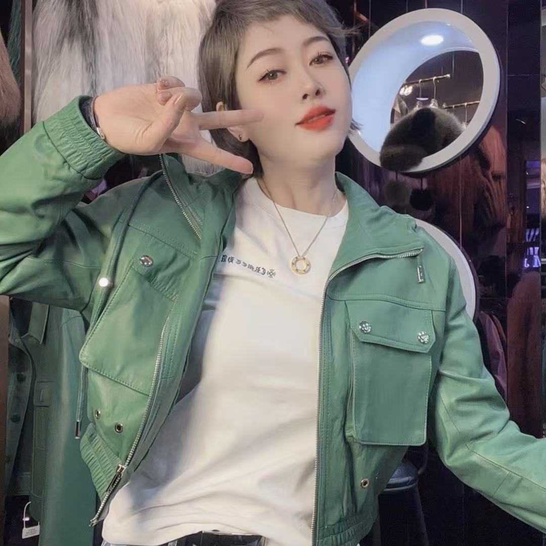 (铭嘉诗丹品牌优选）615休闲连帽款羊皮外套 衣长46 卡码拍大