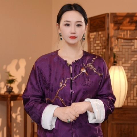 8955新款棉服双面穿外穿提花刺绣棉外套秋冬款