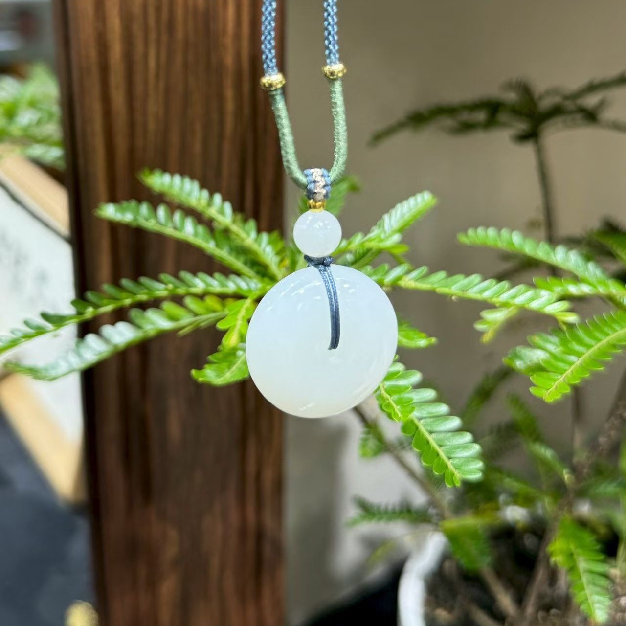 新疆和田玉白玉平安扣男女同款（购买联系客服）