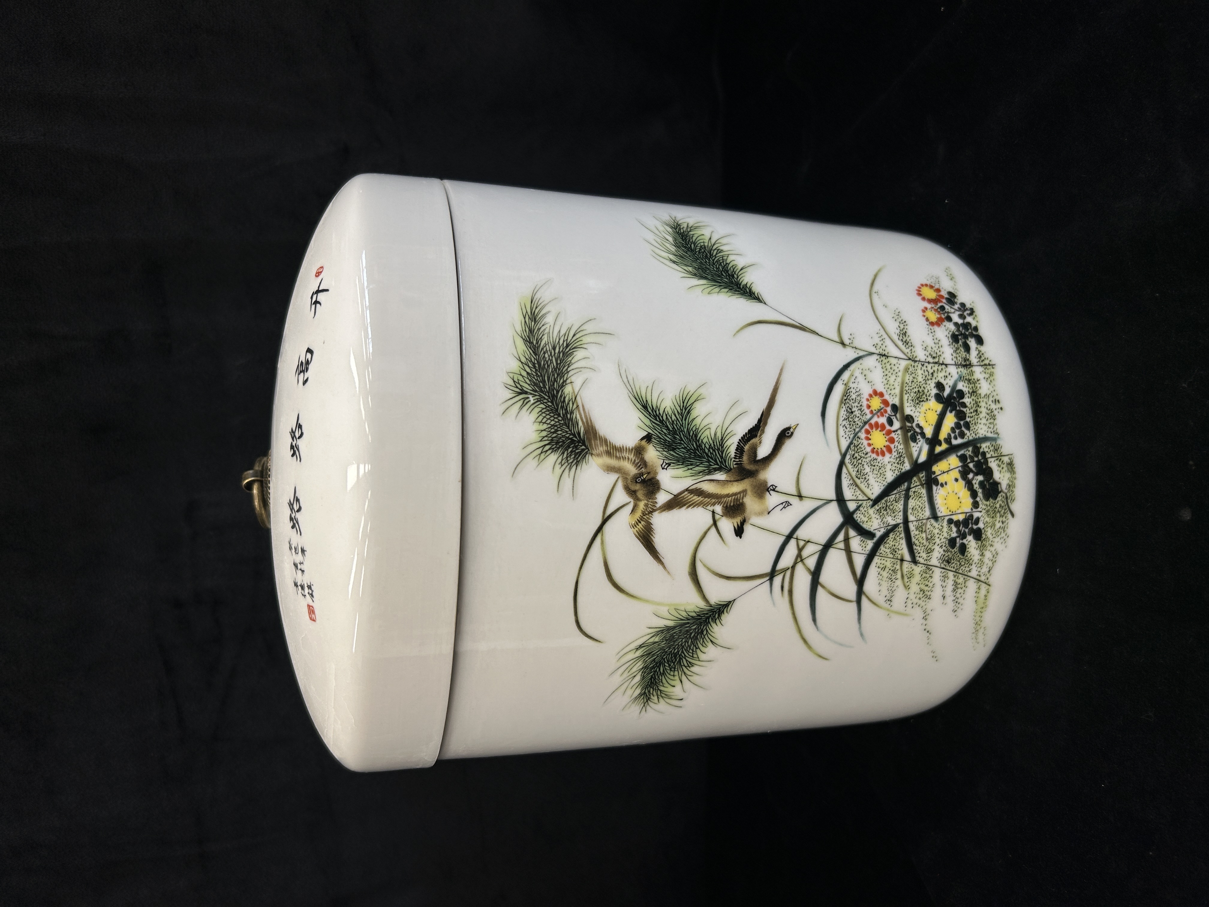 景德镇陶瓷-路路高升储物罐10斤装+底座