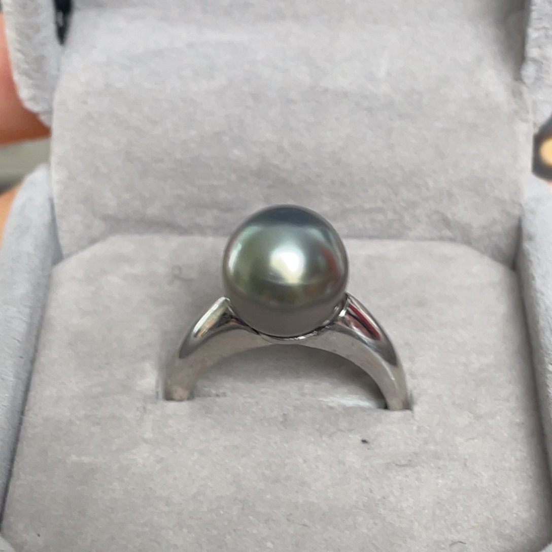 海水珍珠戒圈银S925镶嵌