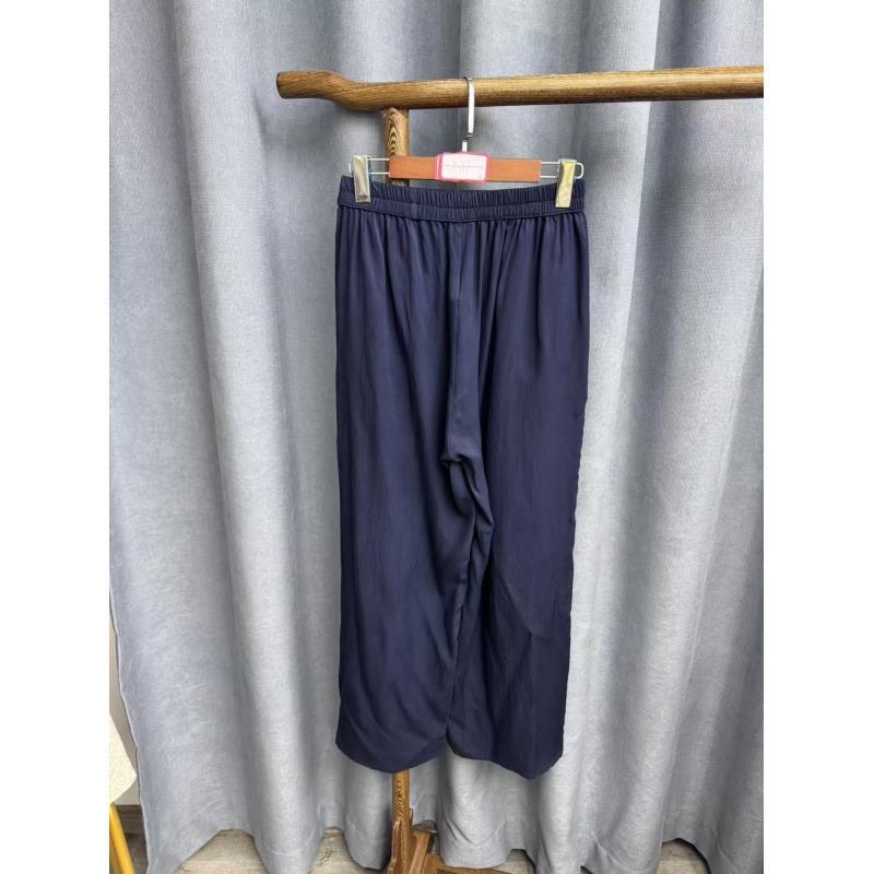 2025秋季新款简约百搭宽松桑蚕丝直筒长裤女A137