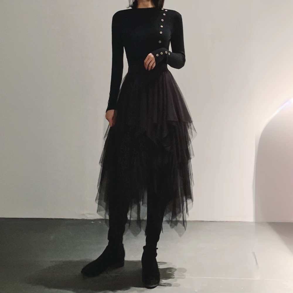 XM6615：法式2025气质礼服款早春名媛风设计师高奢网纱礼服半身裙