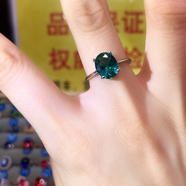 碧玺戒指银S925镶嵌戒指
