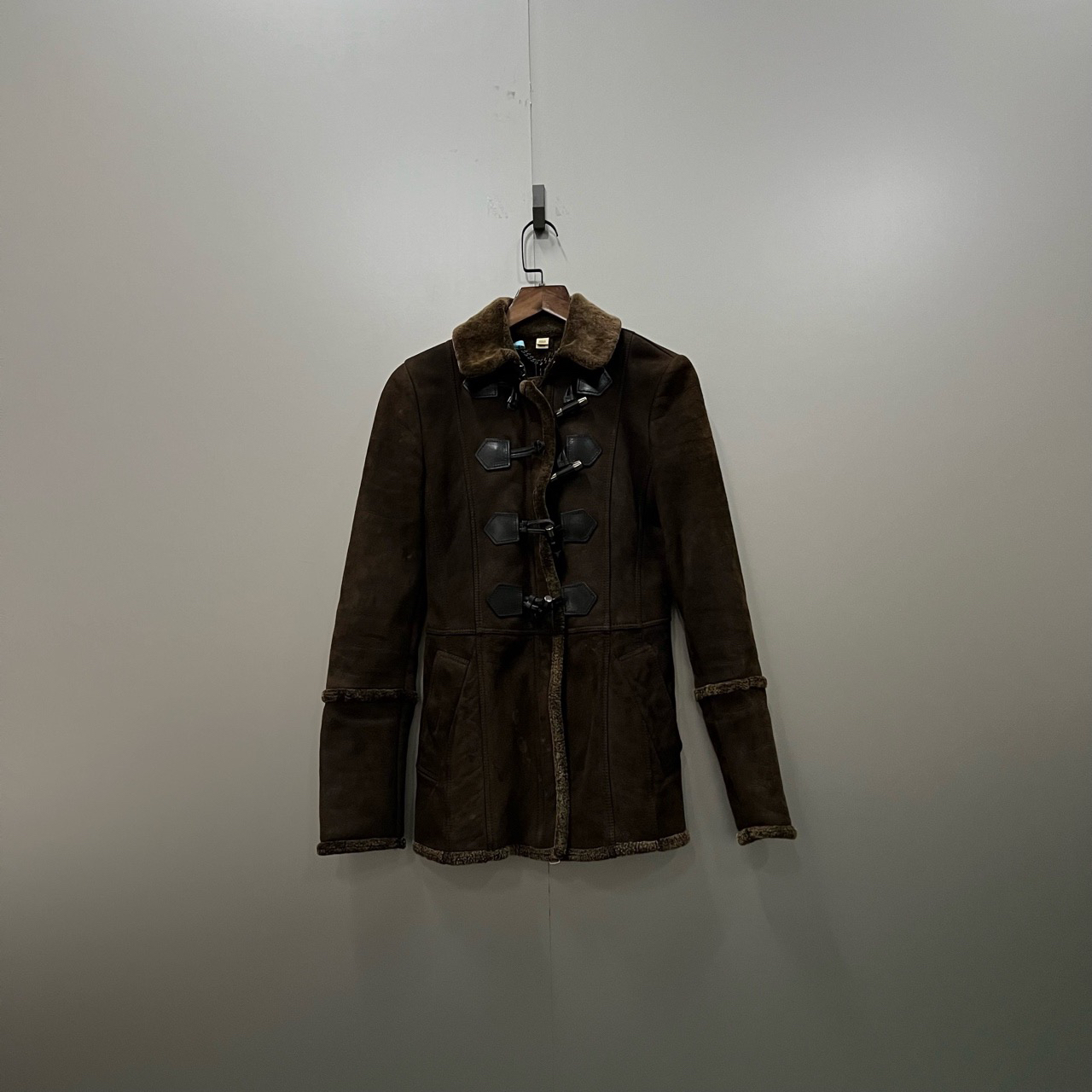 Burberry 巴宝莉 棕色皮毛一体夹克 34码/95新/fg203054