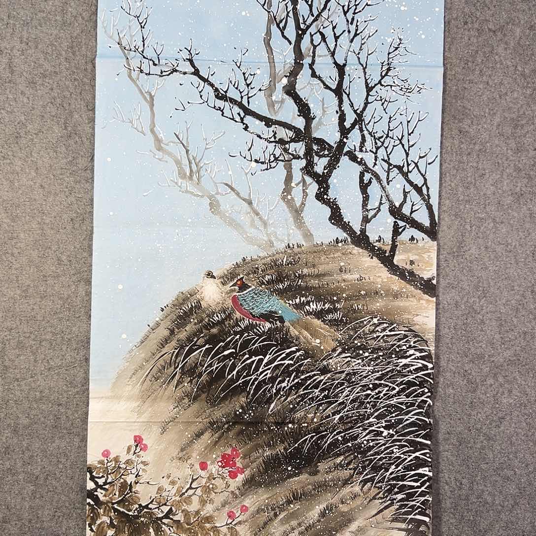 国画264 牡丹之花之叶的颜色和