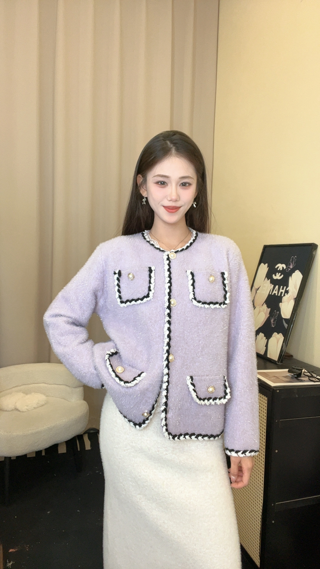 【王哥精选】新款气质网红保暖洋气百搭女装小香风外套-金貂一号