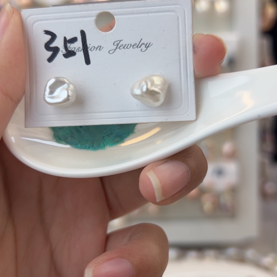 淡水珍珠耳饰银S925镶嵌