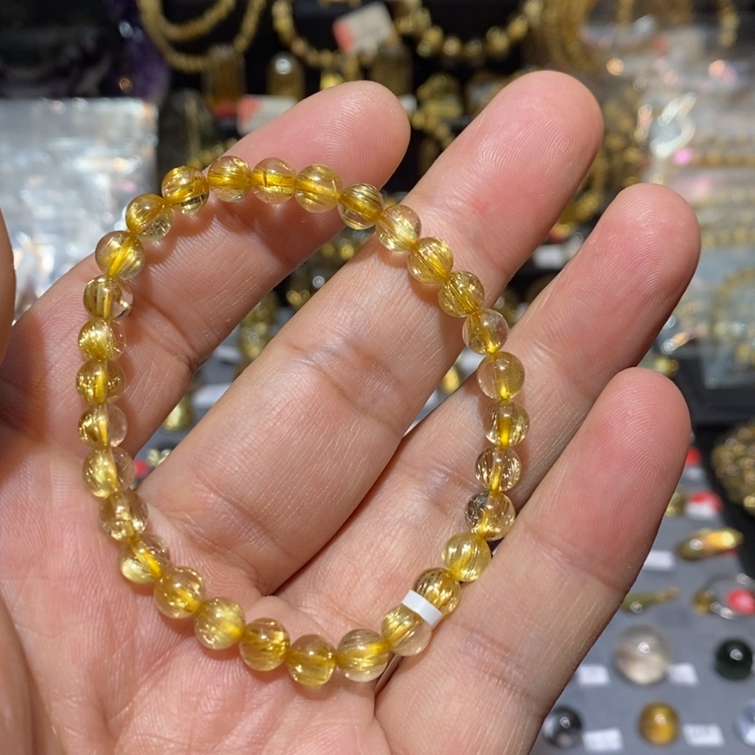 未镶嵌水晶手链天然水晶钛晶单圈6➕