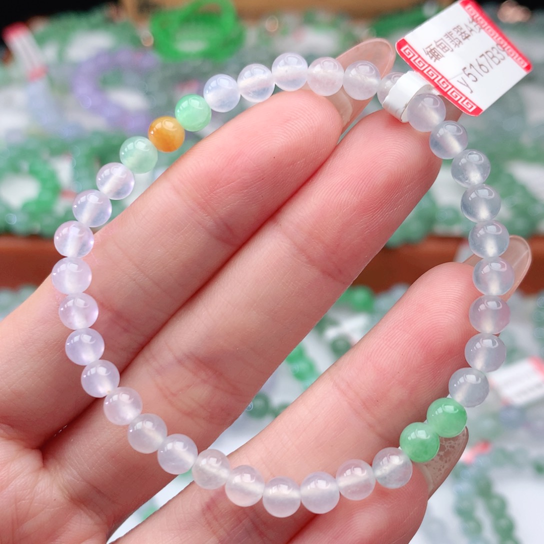 翡翠手链未镶嵌翡翠5mm