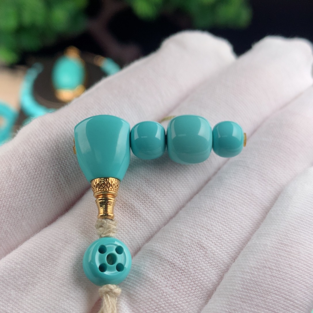 【闪购商品】绿松石金塔三通套装卡10.818K金镶嵌