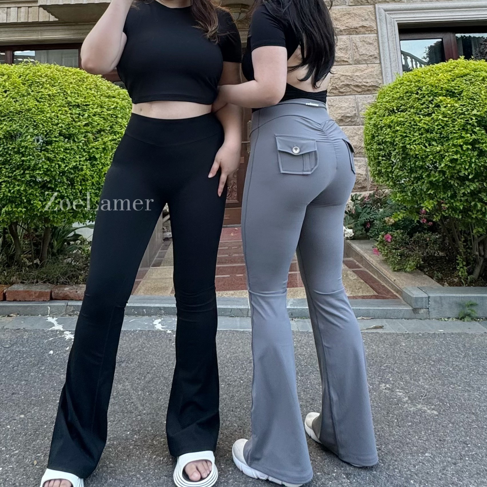 ZoeLamer【隐形蜜桃臀】工装风健身裤瑜伽普拉提裸感喇叭裤显腿长