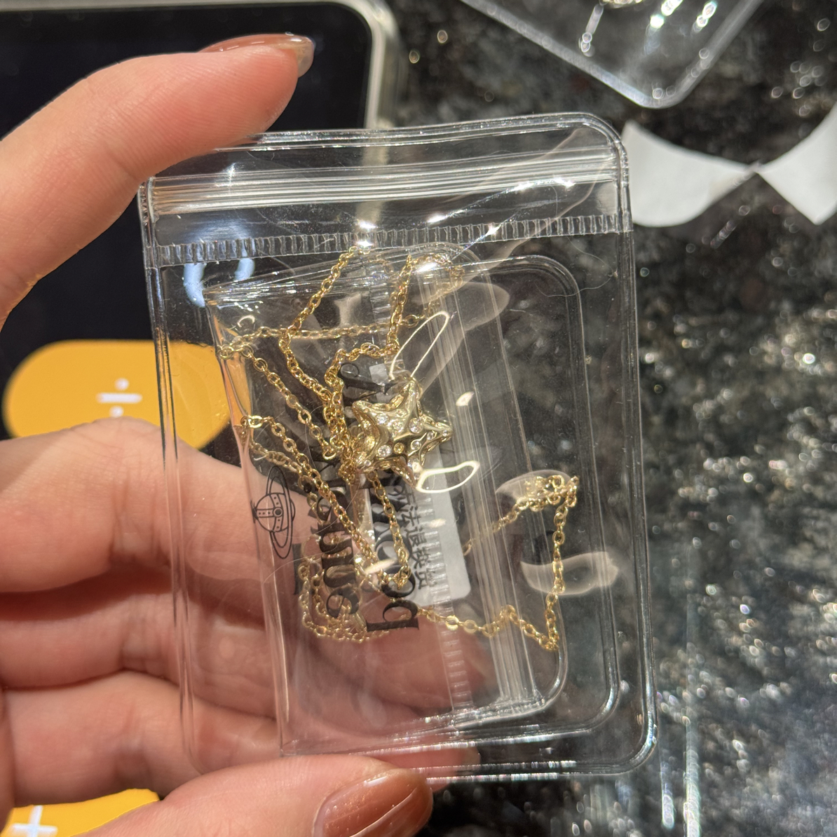 合金合成锆石项链 50号星星项链必买