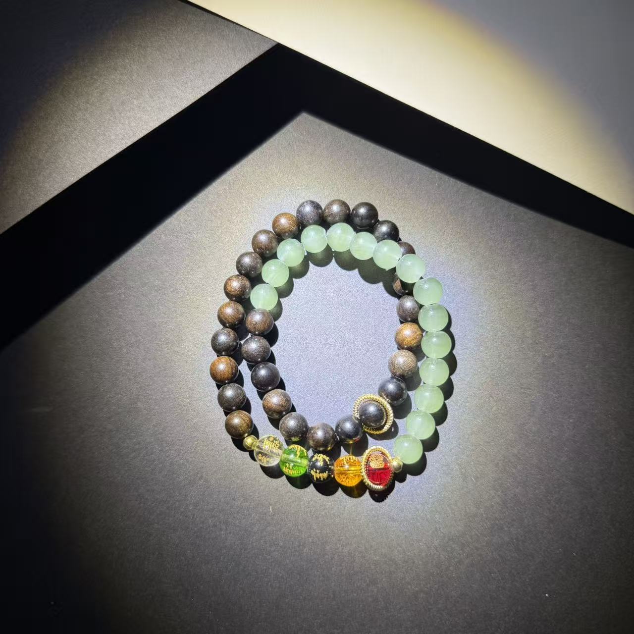 DA1152-沉贵宝双圈+五色转珠（无礼盒）