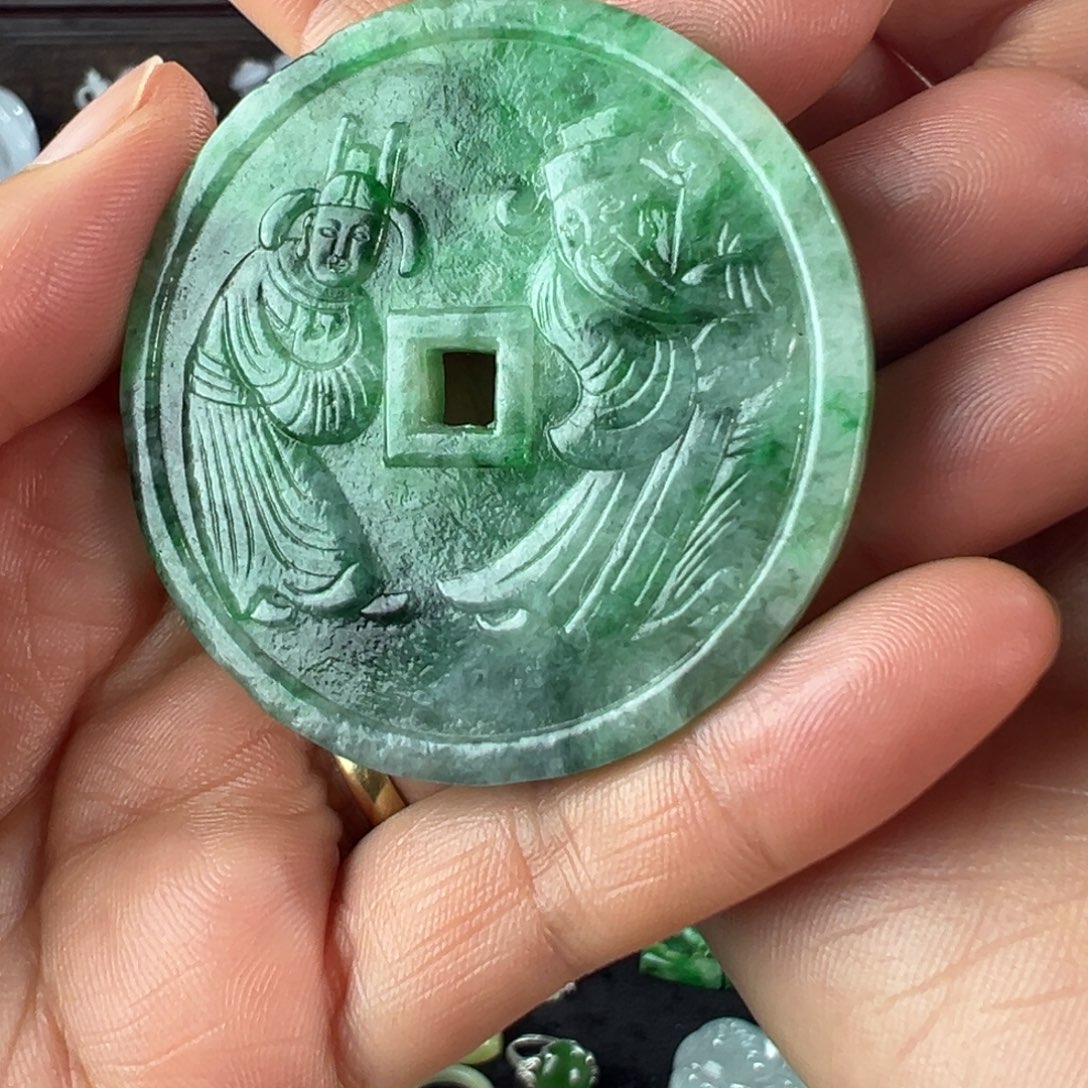 翡翠未镶嵌手镯天然翡翠挂件