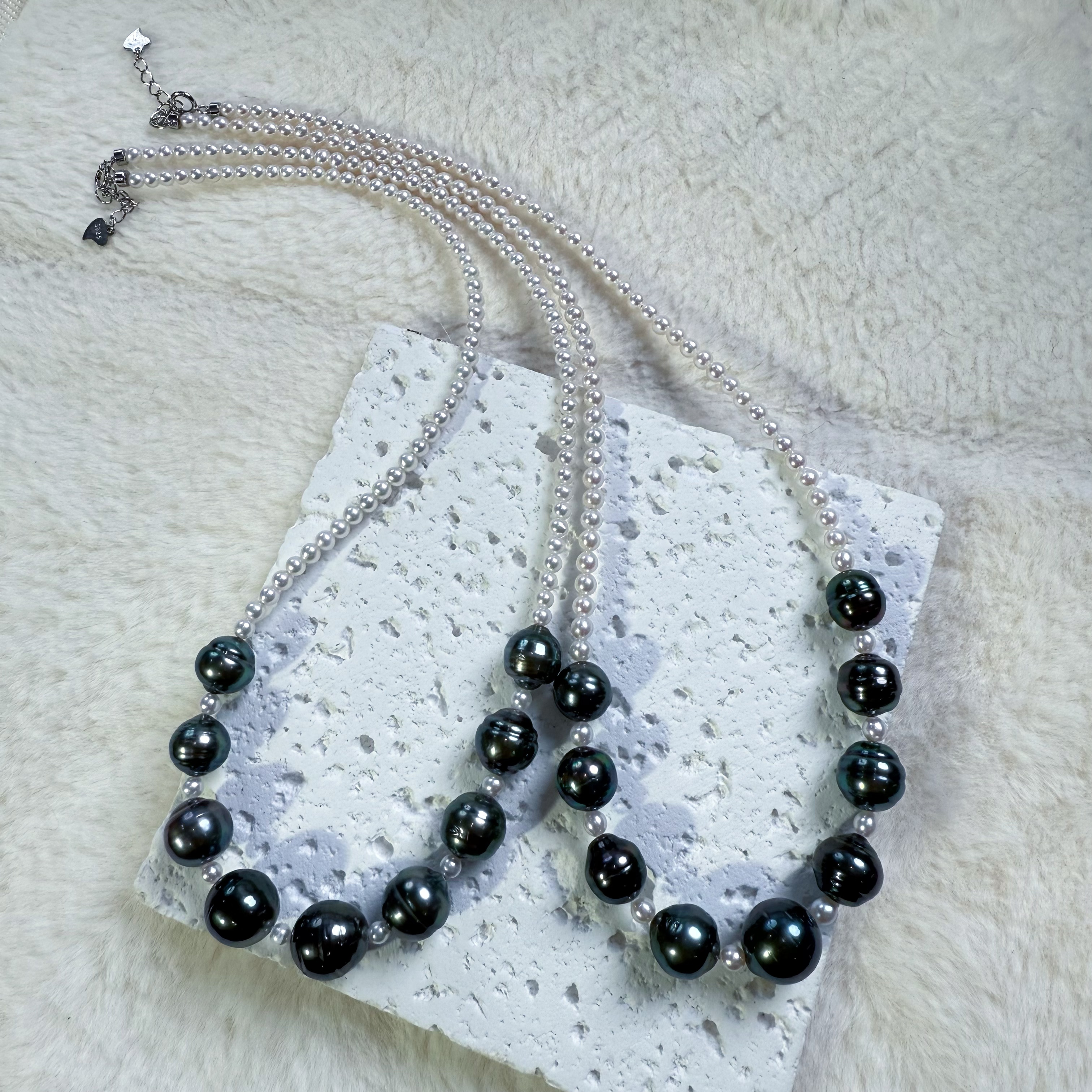 【菀儿】S925银海水大溪地+淡水BABY珠项链 3-11mm X970 多样性发一