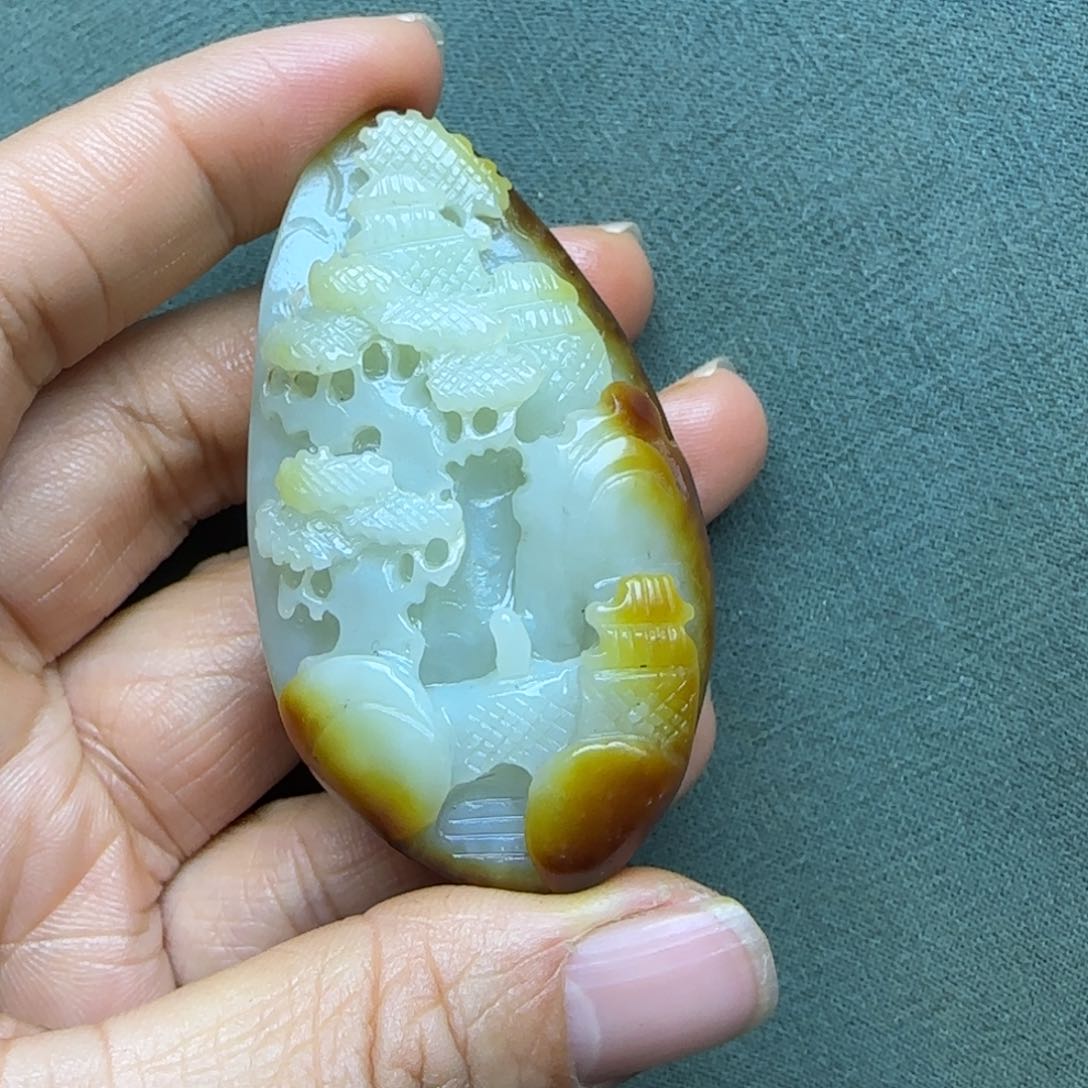 和田玉把件未镶嵌弈*